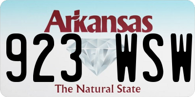 AR license plate 923WSW