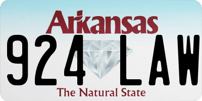AR license plate 924LAW