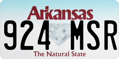 AR license plate 924MSR