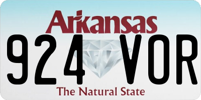 AR license plate 924VOR