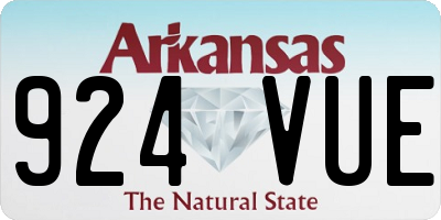 AR license plate 924VUE