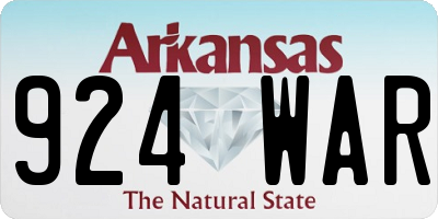 AR license plate 924WAR