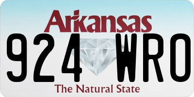 AR license plate 924WRO
