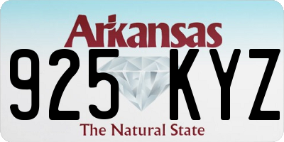 AR license plate 925KYZ