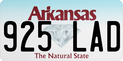 AR license plate 925LAD