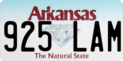 AR license plate 925LAM