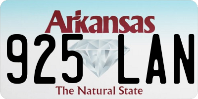 AR license plate 925LAN