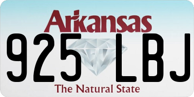 AR license plate 925LBJ