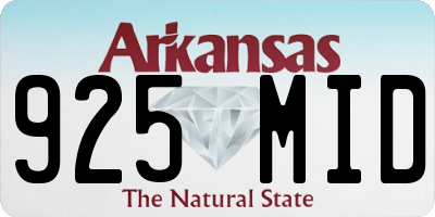 AR license plate 925MID