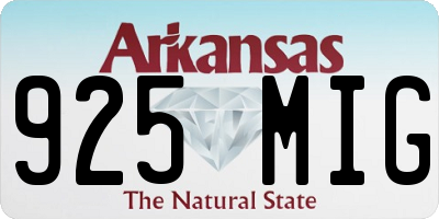 AR license plate 925MIG