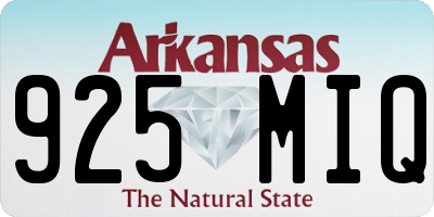 AR license plate 925MIQ