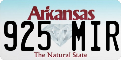 AR license plate 925MIR
