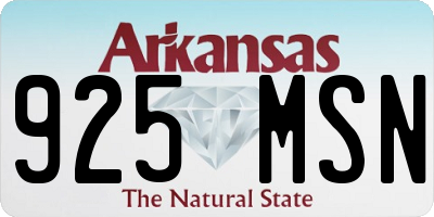 AR license plate 925MSN