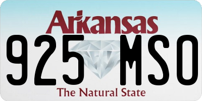 AR license plate 925MSO