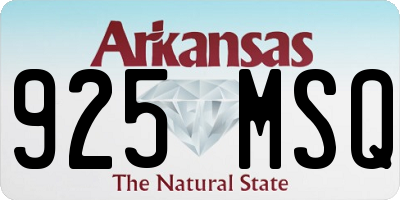 AR license plate 925MSQ