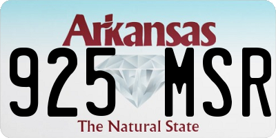 AR license plate 925MSR
