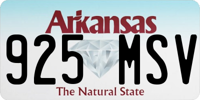 AR license plate 925MSV