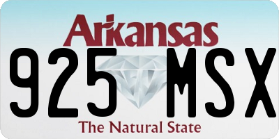 AR license plate 925MSX