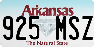 AR license plate 925MSZ