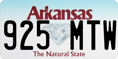 AR license plate 925MTW