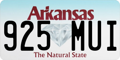 AR license plate 925MUI