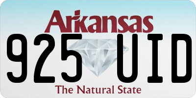 AR license plate 925UID