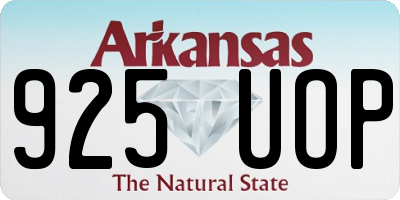 AR license plate 925UOP