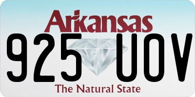 AR license plate 925UOV