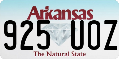 AR license plate 925UOZ