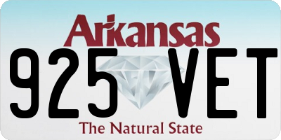 AR license plate 925VET