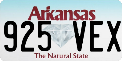 AR license plate 925VEX