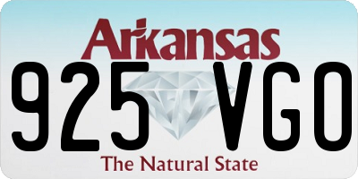 AR license plate 925VGO