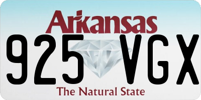 AR license plate 925VGX