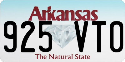 AR license plate 925VTO