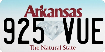 AR license plate 925VUE