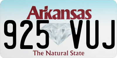 AR license plate 925VUJ