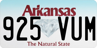 AR license plate 925VUM