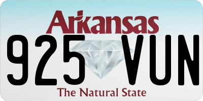 AR license plate 925VUN