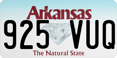 AR license plate 925VUQ