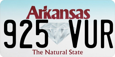 AR license plate 925VUR