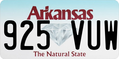 AR license plate 925VUW