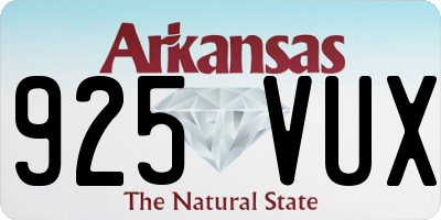 AR license plate 925VUX