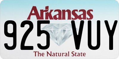 AR license plate 925VUY