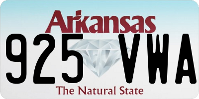 AR license plate 925VWA