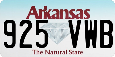 AR license plate 925VWB