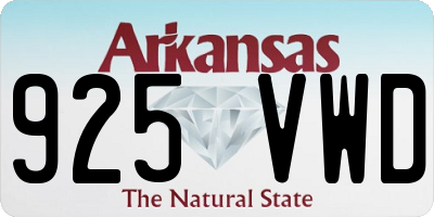 AR license plate 925VWD