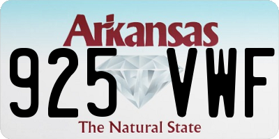 AR license plate 925VWF