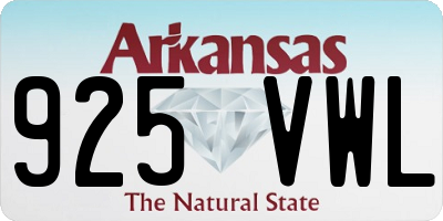 AR license plate 925VWL