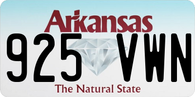 AR license plate 925VWN
