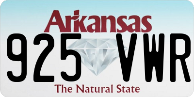 AR license plate 925VWR